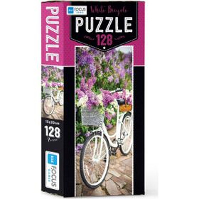 Blue Focus White Bicycle 128 Parça Puzzle