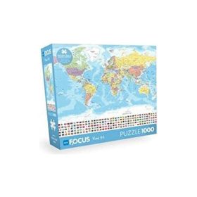 Blue Focus World Map Dünya Haritası 1000 Parça Puzzle