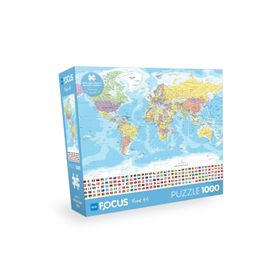 Blue Focus World Map Dünya Haritası 1000 Parça Puzzle