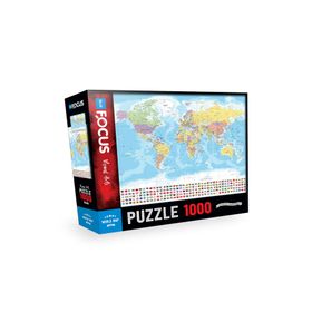 Blue Focus World Map Dünya Haritası 1000 Parça Puzzle