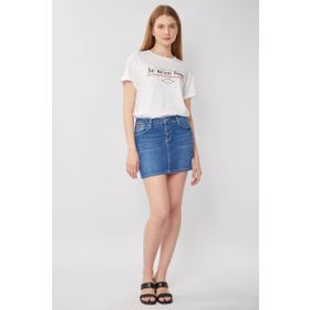 Blue White Açık Mavi Kadın Jean Kısa Etek