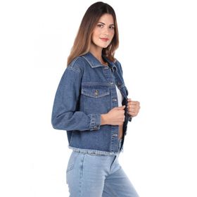 Blue White Cepli Kadın Jean Ceket