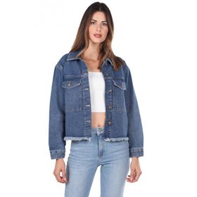 Blue White Cepli Kadın Jean Ceket
