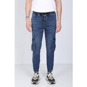 Blue White Erkek Koyu Mavi Kargo Cepli Jogger Pantolon