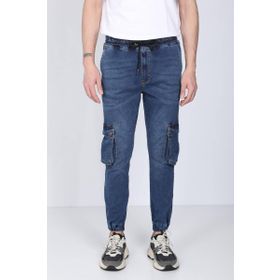 Blue White Erkek Koyu Mavi Kargo Cepli Jogger Pantolon