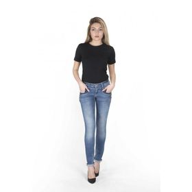 Blue White Fermuar Detaylı Kadın Jean Pantolon