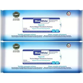 Blue White Yetişkin Perine Bölgesi 2x50 Vücut Temizleme Mendil-Havlusu