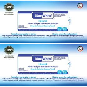 Blue White Yetişkin Perine Bölgesi 2x50 Vücut Temizleme Mendil-Havlusu