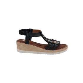 Bluefeet AKC A25 Günlük Taşlı Siyah Kadın Sandalet