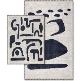 Bluenity 60x100+50x60 cm Antrasit Coolshape Doğal Pamuklu 2'li Banyo Paspas Seti