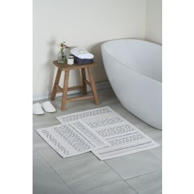 Bluenity Hat 60x100+50x60 cm Gri Doğal Pamuklu 2'li Banyo Paspas Seti