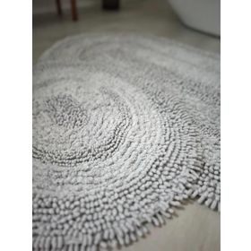 Bluenity Makaroni 60x100+50x60 cm Gri Doğal Pamuklu 2'li Banyo Paspas Seti