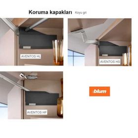 Blum 22.8001RTGR Aventos HF/HL/HS Güç Ünitesi Koyu Gri Sağ Kapak