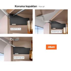 Blum 22.8001RTGR Aventos HF/HL/HS Güç Ünitesi Koyu Gri Sağ Kapak