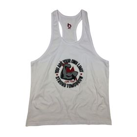 Bluu 4103 Beyaz Fitness Gym Tank Top Erkek Sporcu Atleti