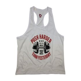 Bluu 4104 Beyaz Fitness Gym Tank Top Erkek Sporcu Atleti