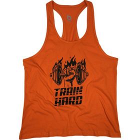 Bluu 4109 Turuncu Fitness Gym Tank Top Erkek Sporcu Atleti