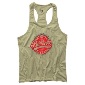 Bluu Barbell Bej Fitness Gym Tank Top Erkek Sporcu Atleti