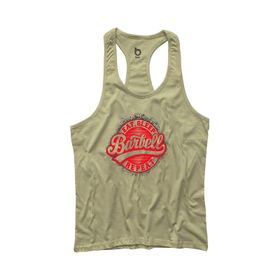 Bluu Barbell Bej Fitness Gym Tank Top Erkek Sporcu Atleti