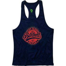 Bluu Barbell Lacivert-Kırmızı Fitness Gym Tank Top Erkek Sporcu Atleti