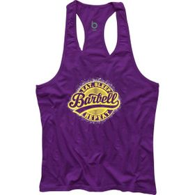 Bluu Barbell Mor Fitness Gym Tank Top Erkek Sporcu Atleti