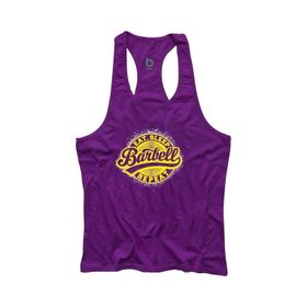 Bluu Barbell Mor Fitness Gym Tank Top Erkek Sporcu Atleti