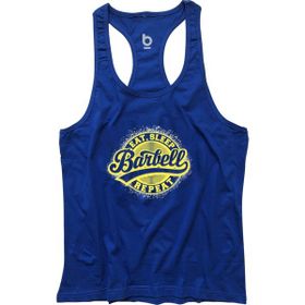 Bluu Barbell Saks Fitness Gym Tank Top Erkek Sporcu Atleti