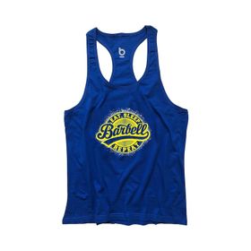 Bluu Barbell Saks Fitness Gym Tank Top Erkek Sporcu Atleti