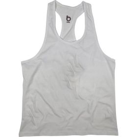Bluu Basic Beyaz Fitness Gym Tank Top Erkek Sporcu Atleti