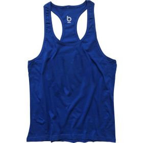 Bluu Basic Saks Fitness Gym Tank Top Erkek Sporcu Atleti