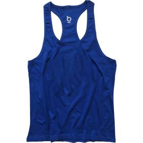 Bluu Basic Saks Fitness Gym Tank Top Erkek Sporcu Atleti