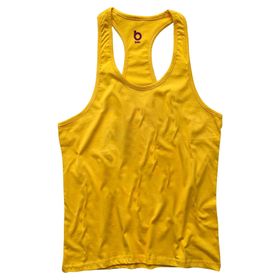 Bluu Basic Sarı Fitness Gym Tank Top Erkek Sporcu Atleti