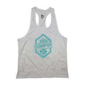 Bluu Champion Beyaz Fitness Gym Tank Top Erkek Sporcu Atleti