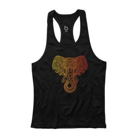 Bluu Ephant Siyah Fitness Gym Tank Top Erkek Sporcu Atleti