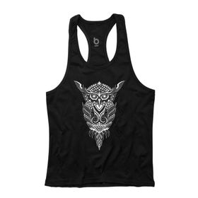 Bluu HMBLE Fitness Gym Tank Top Siyah Beyaz Baskılı Erkek Sporcu Atleti