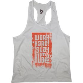 Bluu HMBLW Beyaz Kırmızı Fitness Gym Tank Top Erkek Sporcu Atleti
