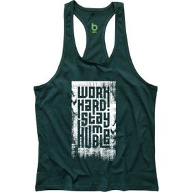 Bluu HMBLW Yeşil Beyaz Fitness Gym Tank Top Erkek Sporcu Atleti