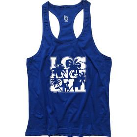 Bluu Lapalm Saks Fitness Gym Tank Top Erkek Sporcu Atleti