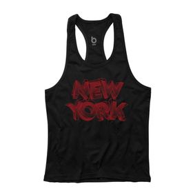 Bluu Newyorkstr Fitness Gym Tank Top Gri Mavi Erkek Sporcu Atleti
