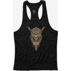 Bluu OWL Renkli Fitness Gym Tank Top Erkek Sporcu Atleti