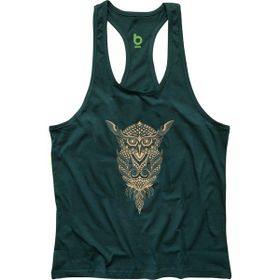 Bluu OWL Yeşil Fitness Gym Tank Top Erkek Sporcu Atleti