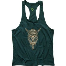Bluu OWL Yeşil Fitness Gym Tank Top Erkek Sporcu Atleti