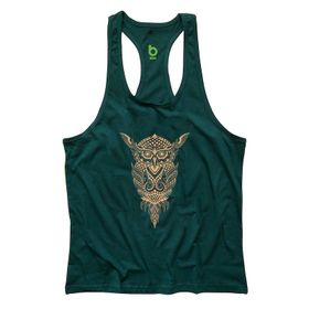 Bluu OWL Yeşil Fitness Gym Tank Top Erkek Sporcu Atleti