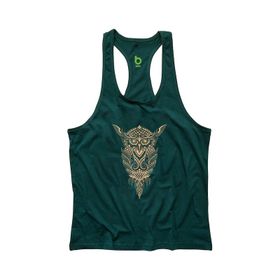 Bluu OWL Yeşil Fitness Gym Tank Top Erkek Sporcu Atleti