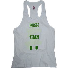 Bluu Push Beyaz Fitness Gym Tank Top Erkek Sporcu Atleti