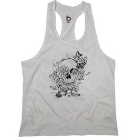 Bluu Rosess Beyaz Fitness Gym Tank Top Erkek Sporcu Atleti