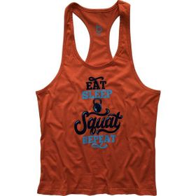 Bluu Squatrep Turuncu Fitness Gym Tank Erkek Top Sporcu Atleti