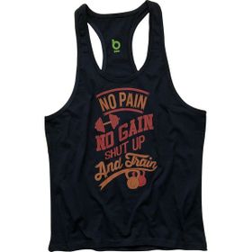 Bluu Train Siyah Fitness Gym Tank Top Erkek Sporcu Atleti