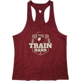 Bluu Trainhard Bordo Fitness Gym Tank Top Erkek Sporcu Atleti