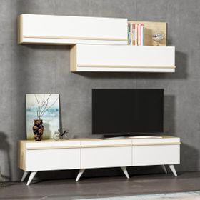 BMdekor Asil Beyaz Safir Meşe 180 CM Tv Ünitesi